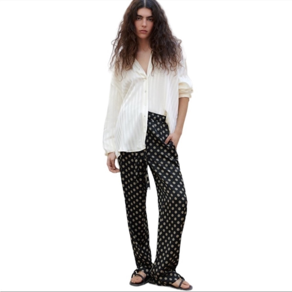 ZARA Printed Pajama Style Pants Size XS